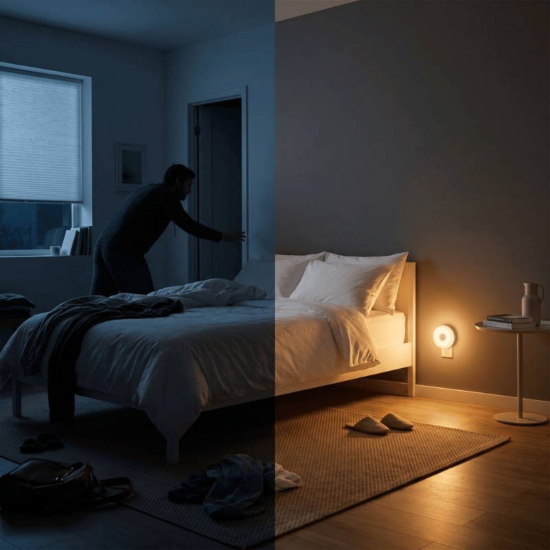 GlowSense Night Light  - Wireless LED sensor lamp for bedroom, stairs & closets