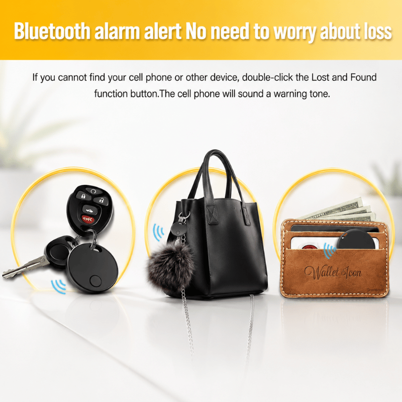 TrackMate Mini Tag - Bluetooth GPS locator with alarm & Find My app support