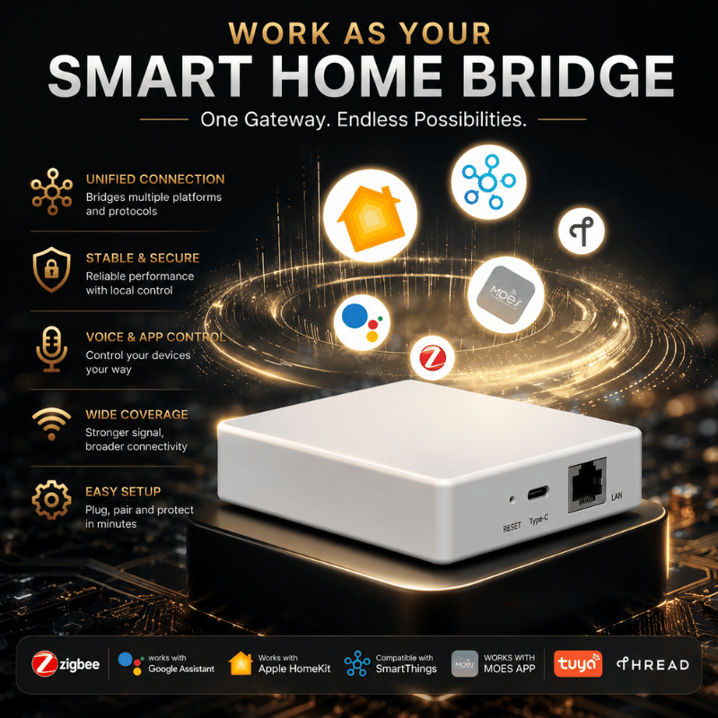 MatterLink Smart Hub - Smart gateway with Tuya Zigbee, Siri, HomeKit, Google & SmartThings control