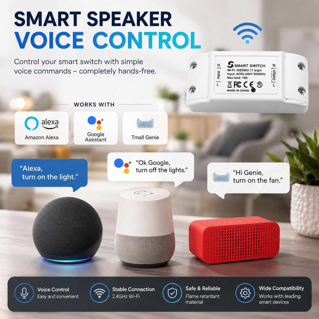SmartLink Switch - Wireless remote controller, Alexa & Google compatible, easy home automation