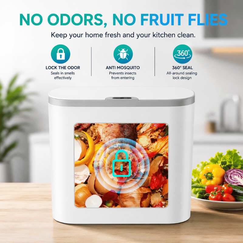 PureSense Auto Bin - Slim waterproof motion sensor trash can for bathroom & kitchen