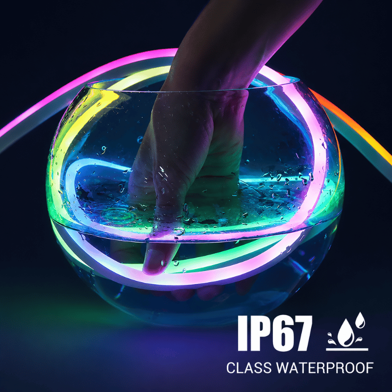 AuraWave Neon Lights - Smart RGBIC neon rope light with WiFi, music sync, and Alexa voice control
