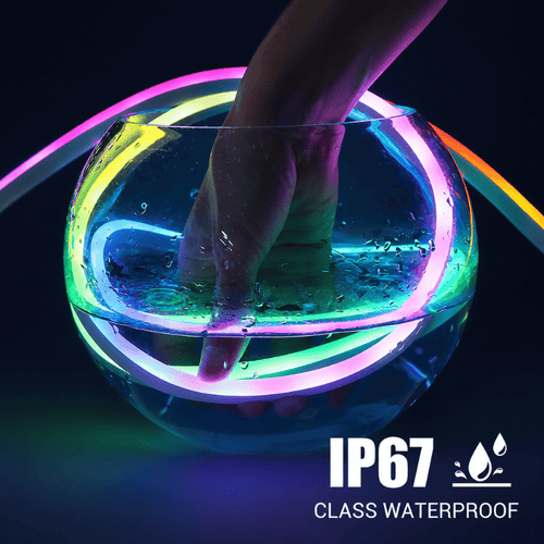 AuraWave Neon Lights - Smart RGBIC neon rope light with WiFi, music sync, and Alexa voice control