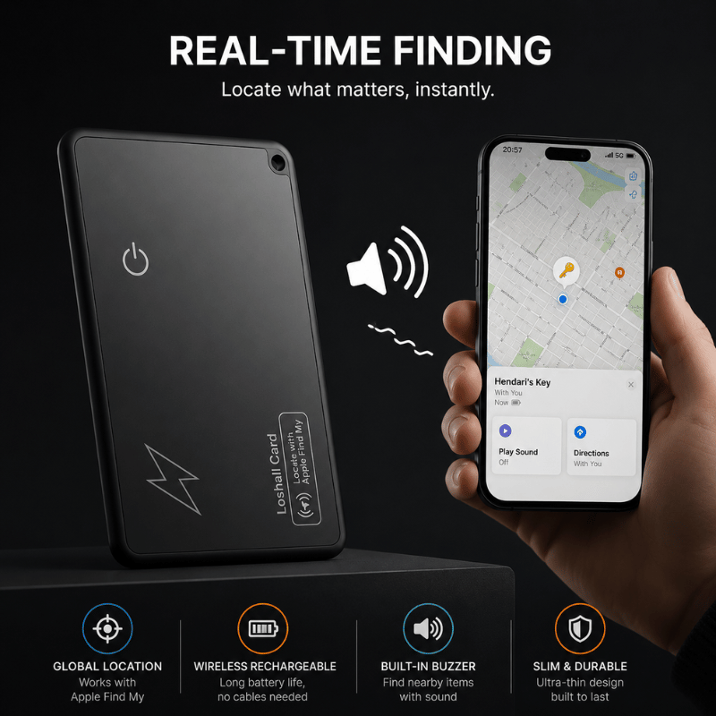 SafeTrack Neo Locator - Waterproof GPS locator with wireless charging and Apple Find My support