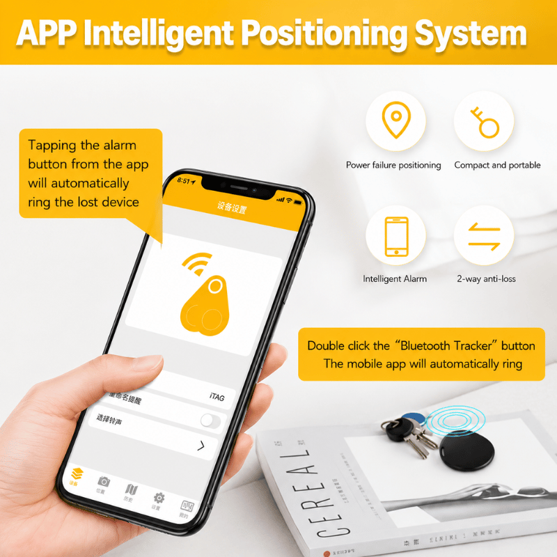 TrackMate Mini Tag - Bluetooth GPS locator with alarm & Find My app support