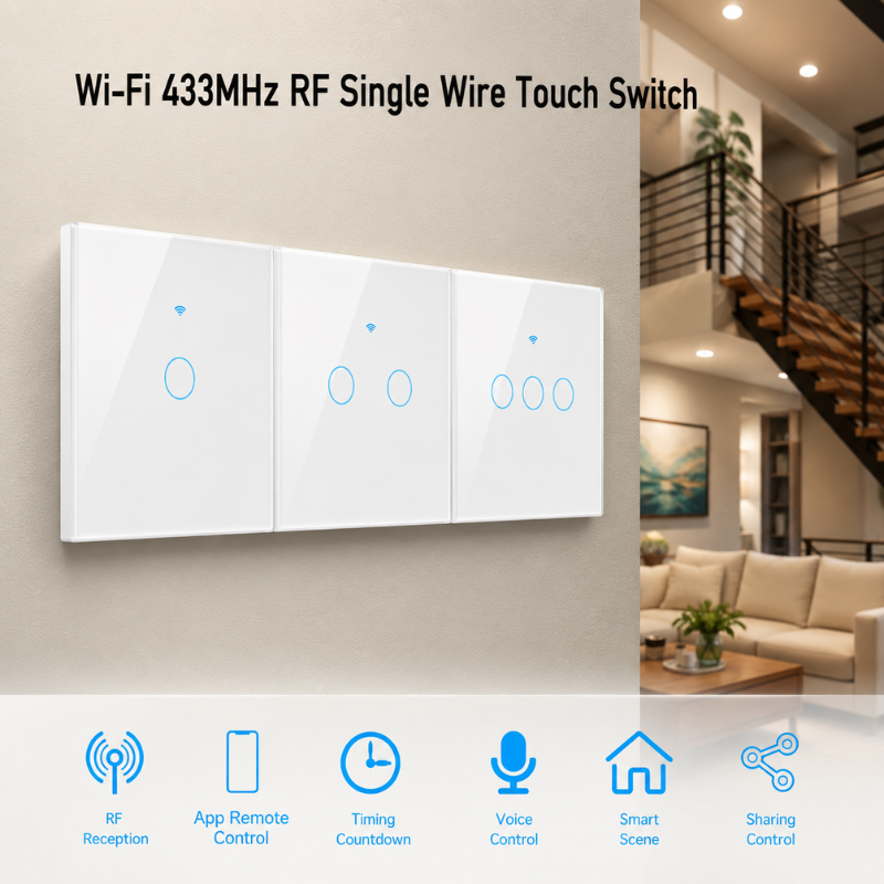 HomeLink Wi-Fi Control - Smart Wi-Fi wall switch with touch control, Alexa & Google Home ready