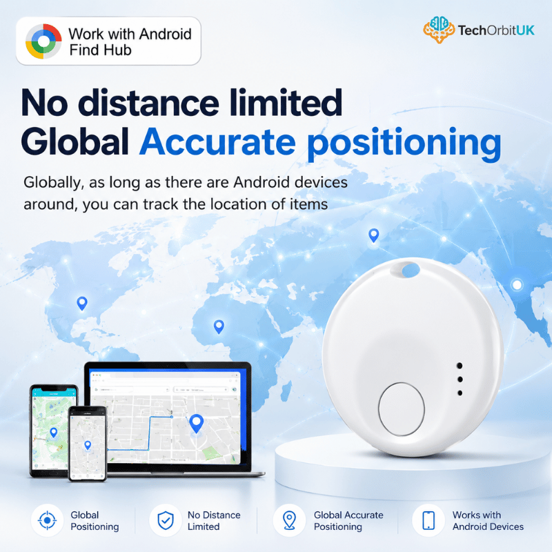 GeoSync Smart Tag - Smart GPS tracker with Google Find My, Bluetooth, and Android compatibility