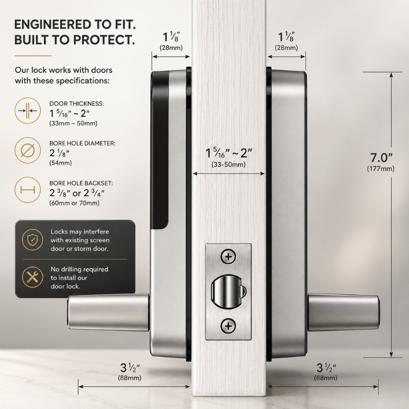 AquaGuard SmartLock - Smart WiFi door lock with fingerprint, code & IC cards