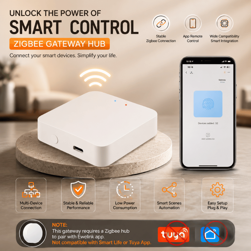ZigScene Control Button - Wireless Zigbee smart button with voice control via Alexa, Google & Alice