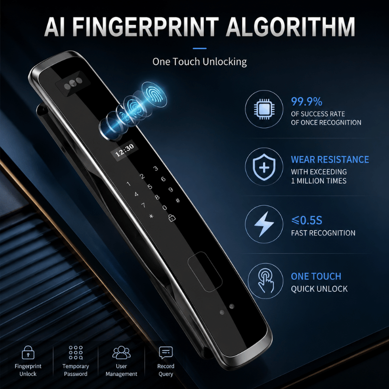 BioGuard Smart Lock - Smart biometric door lock with fingerprint, password, IC card & app control