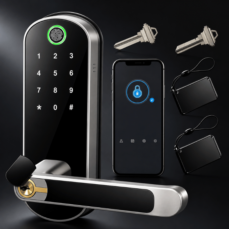 AquaGuard SmartLock - Smart WiFi door lock with fingerprint, code & IC cards