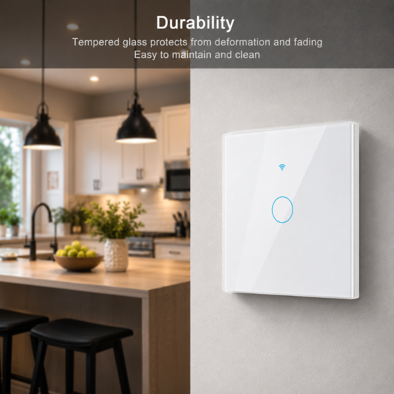 HomeLink Wi-Fi Control - Smart Wi-Fi wall switch with touch control, Alexa & Google Home ready