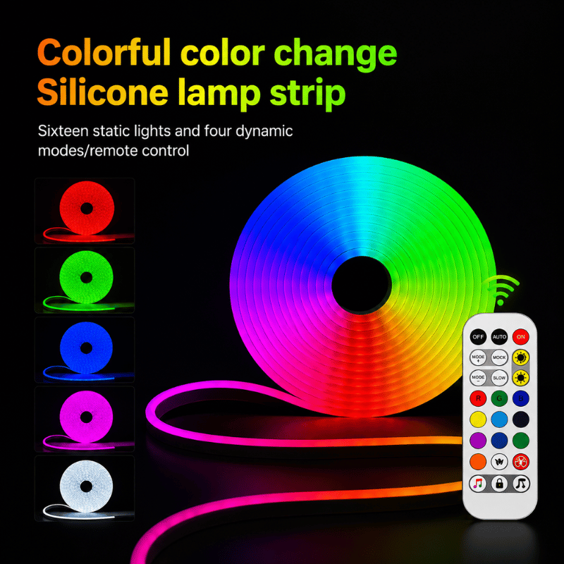 AuraWave Neon Lights - Smart RGBIC neon rope light with WiFi, music sync, and Alexa voice control