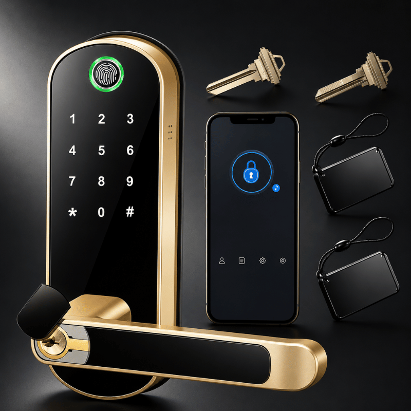 AquaGuard SmartLock - Smart WiFi door lock with fingerprint, code & IC cards