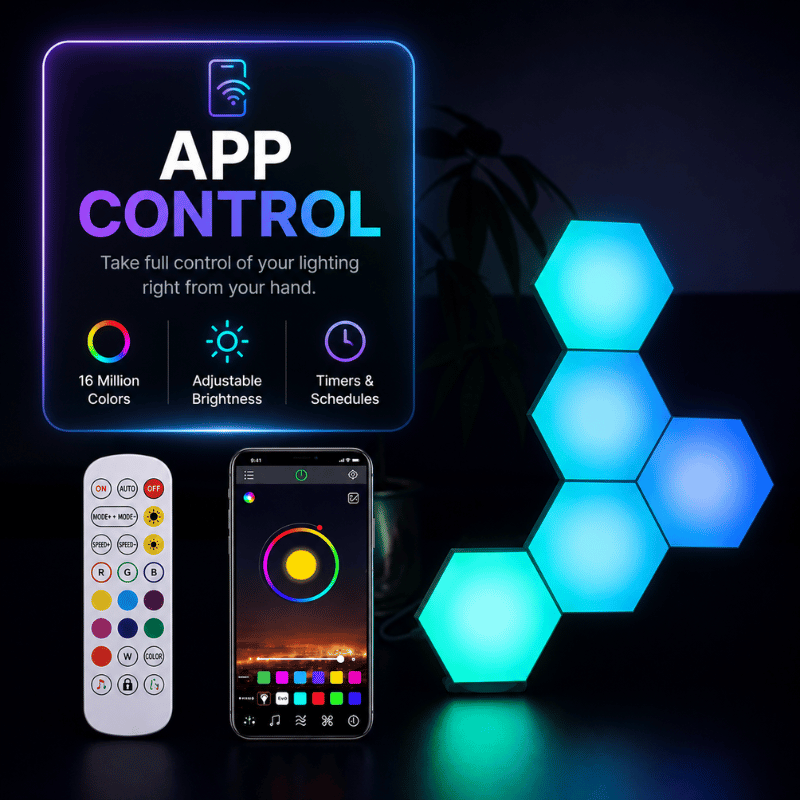 RGB Smart Hexagon Wall Light with music sync mode