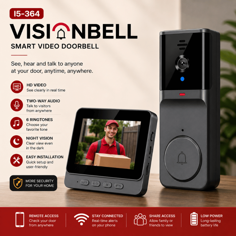 VisionBell - Smart WiFi doorbell with HD camera and two-way intercom