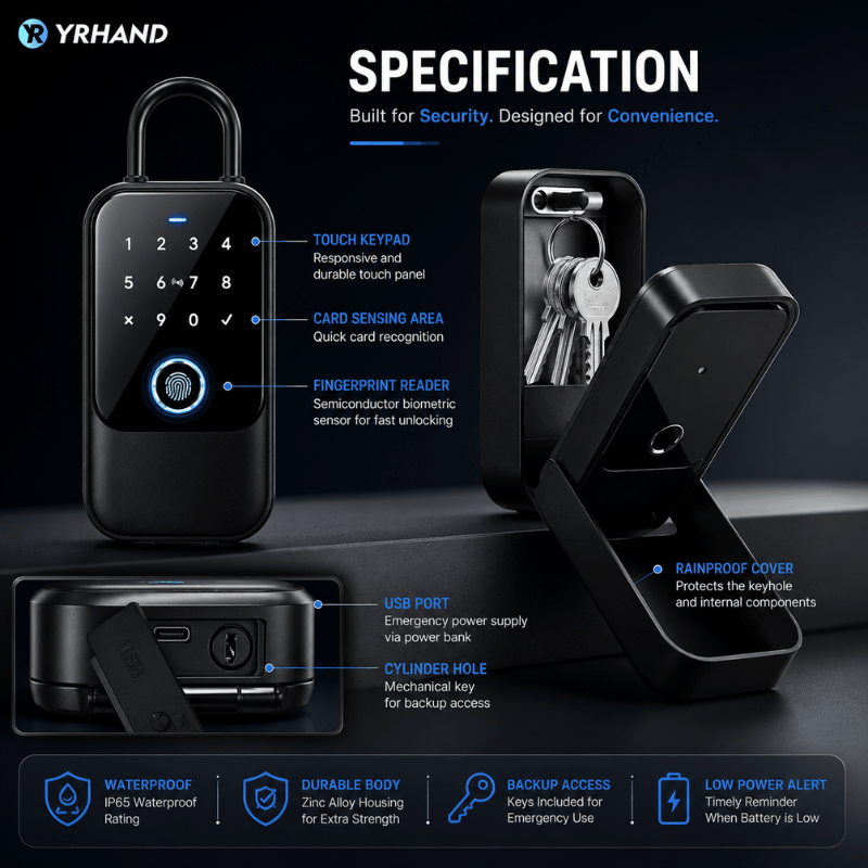 SafeKey TTlock - Electronic smart key box with Bluetooth & digital security