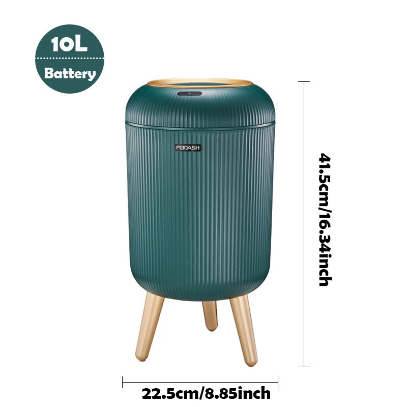 CleanWave Smart Bin - Motion sensor trash can with lid for home & office use