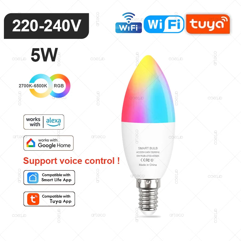 LumiSmart RGB Bulb - Smart RGB LED bulb with WiFi, Zigbee, Bluetooth, Alexa & Google control