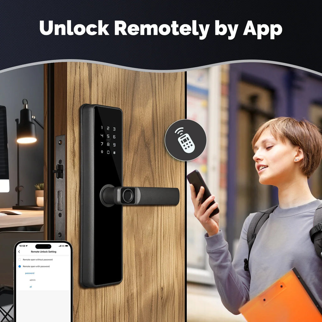 SmartGuard MOES Lock - Smart ZigBee door lock with fingerprint, password, and Alexa voice control