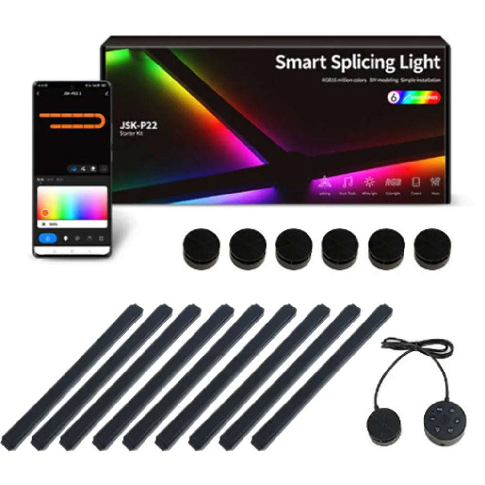 AuraSync RGB Panels - DIY RGB wall light with voice control, perfect for gaming and home decor