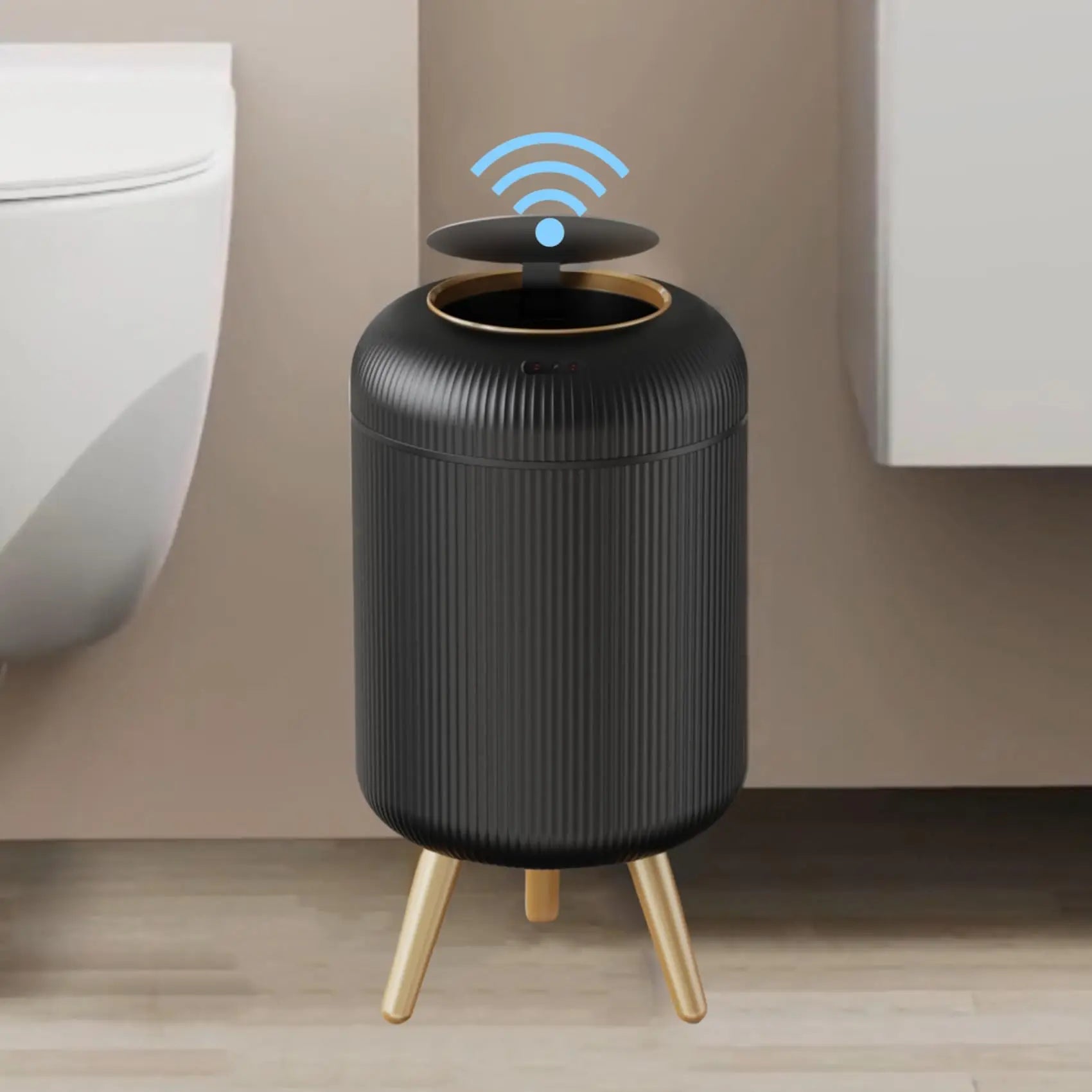 CleanWave Smart Bin - Motion sensor trash can with lid for home & office use