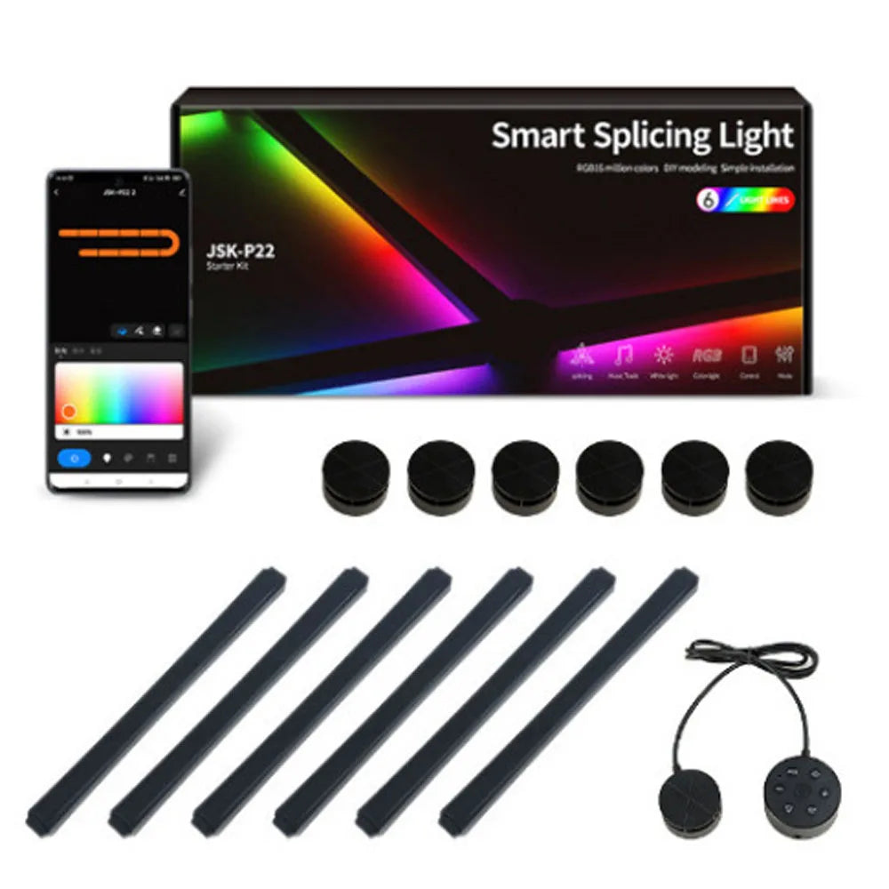 AuraSync RGB Panels - DIY RGB wall light with voice control, perfect for gaming and home decor