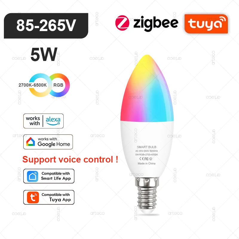 LumiSmart RGB Bulb - Smart RGB LED bulb with WiFi, Zigbee, Bluetooth, Alexa & Google control