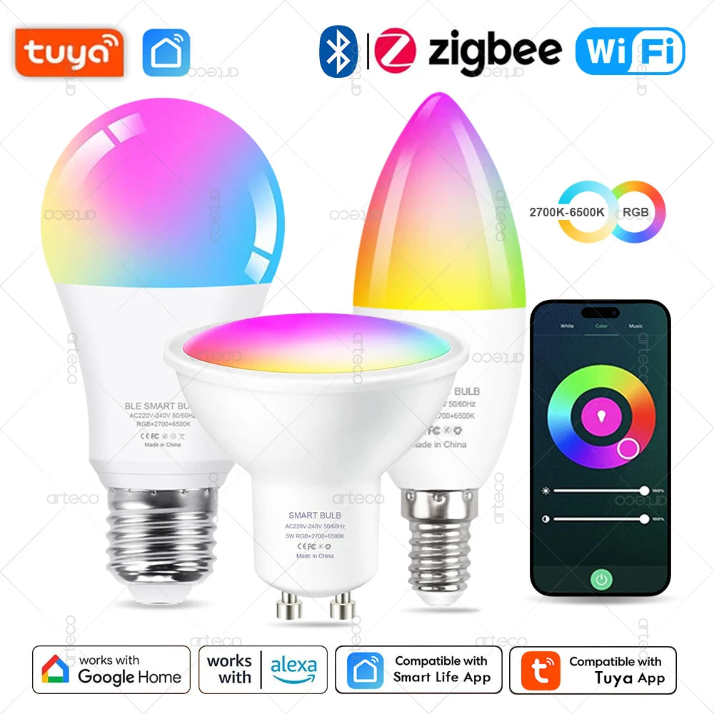 LumiSmart RGB Bulb - Smart RGB LED bulb with WiFi, Zigbee, Bluetooth, Alexa & Google control