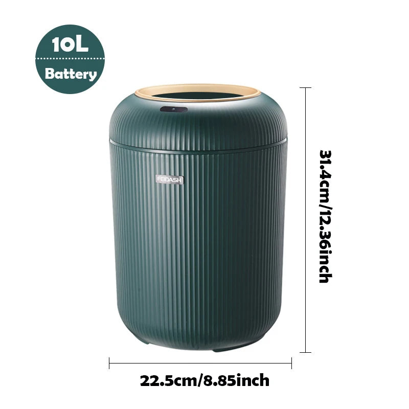 CleanWave Smart Bin - Motion sensor trash can with lid for home & office use