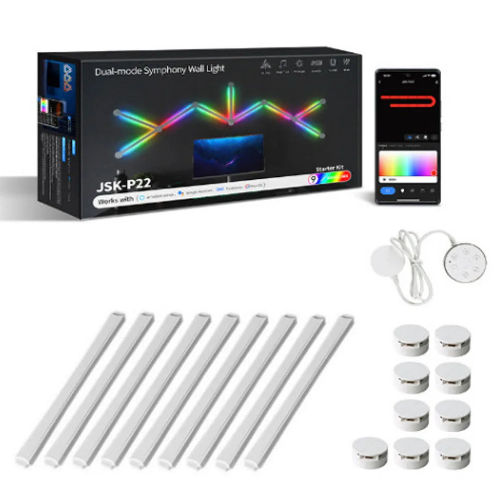 AuraSync RGB Panels - DIY RGB wall light with voice control, perfect for gaming and home decor