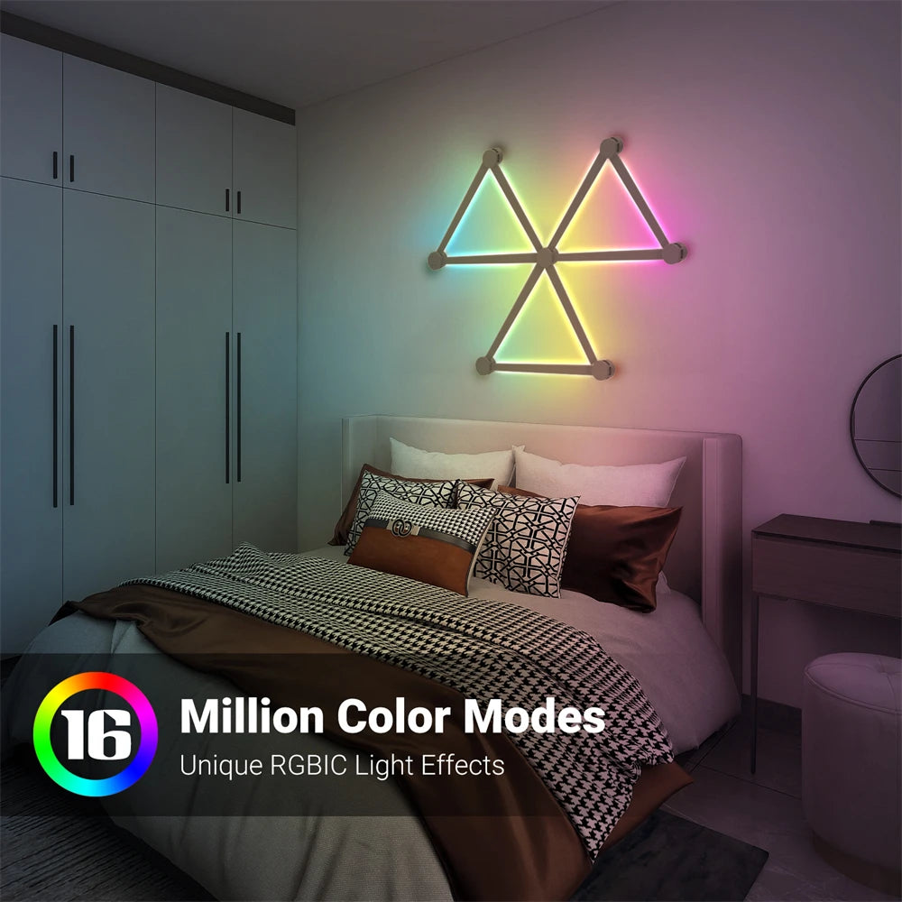 AuraSync RGB Panels - DIY RGB wall light with voice control, perfect for gaming and home decor