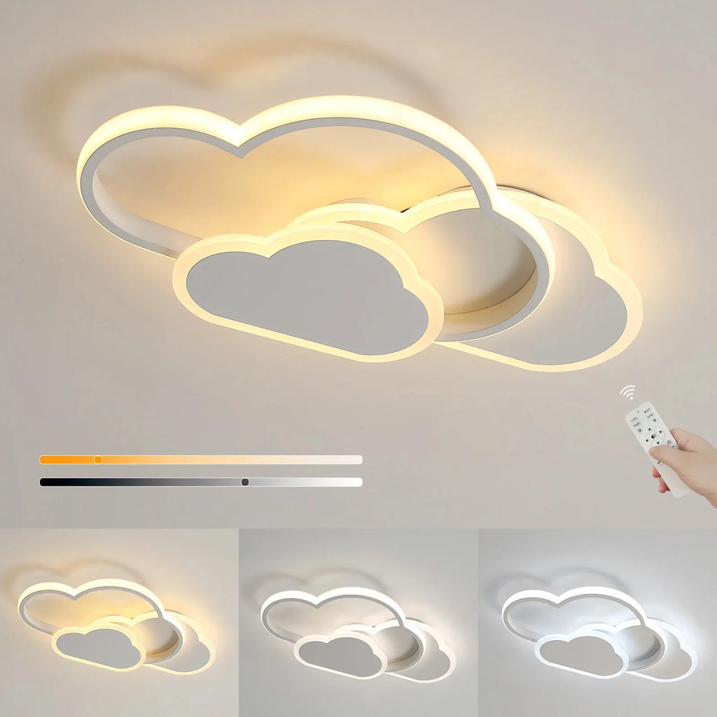 LumiCloud Remote LED - Creative cloud LED ceiling lamp, dimmable 3000K–6500K with remote control