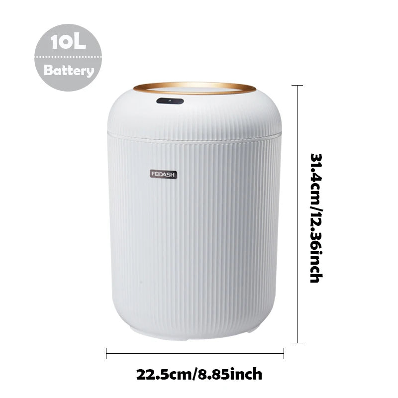 CleanWave Smart Bin - Motion sensor trash can with lid for home & office use