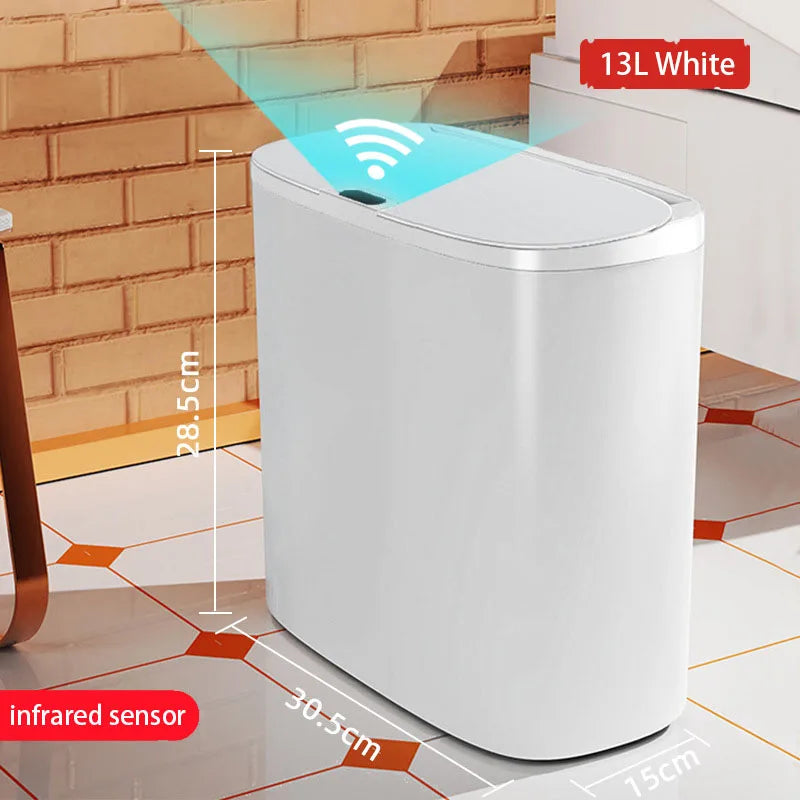 PureSense Auto Bin - Slim waterproof motion sensor trash can for bathroom & kitchen