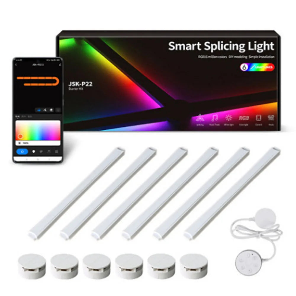 AuraSync RGB Panels - DIY RGB wall light with voice control, perfect for gaming and home decor