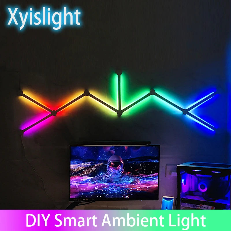 AuraSync RGB Panels - DIY RGB wall light with voice control, perfect for gaming and home decor
