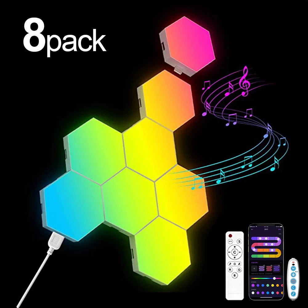 AuroraHex Smart Hexagon Wall Light with App Control, Music Sync & 16 Million Colors