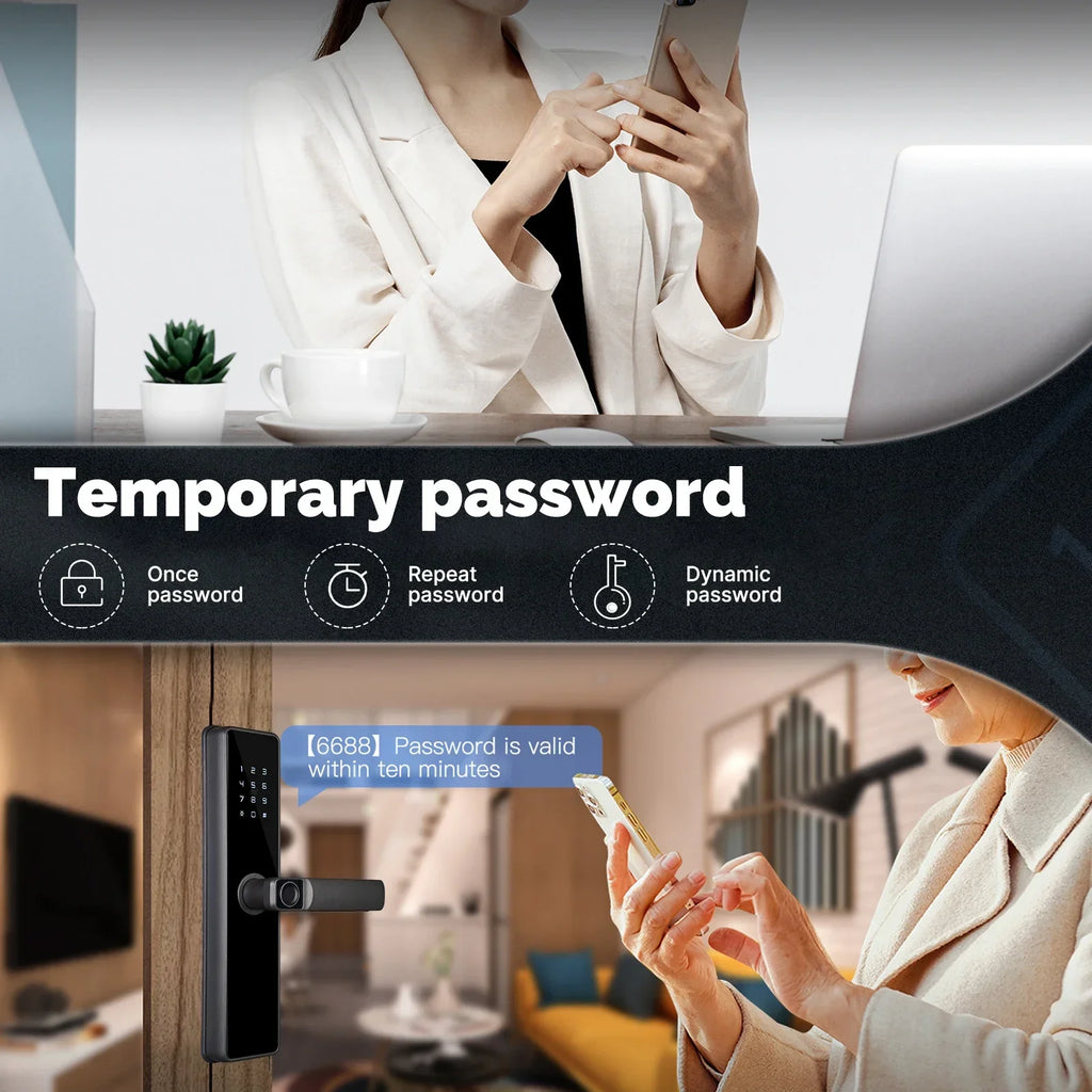 SmartGuard MOES Lock - Smart ZigBee door lock with fingerprint, password, and Alexa voice control