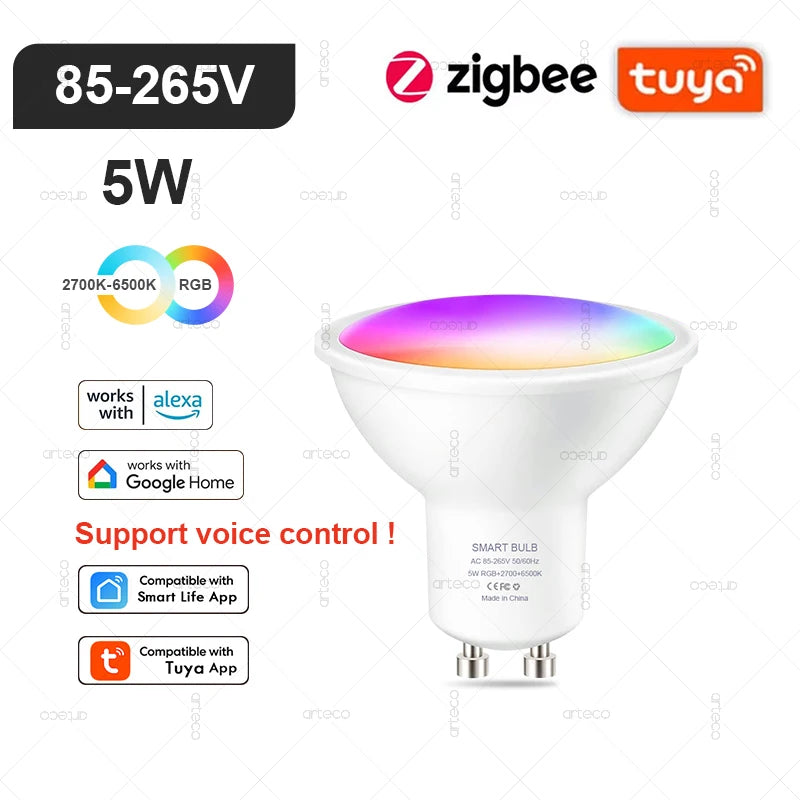 LumiSmart RGB Bulb - Smart RGB LED bulb with WiFi, Zigbee, Bluetooth, Alexa & Google control